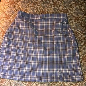 blue plaid hollister high rise skirt - size small